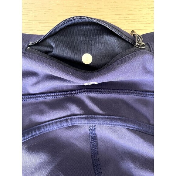 Lululemon Pants Womens Revitalize Crop Blue Mesh Panels Stretch Leggings Sz 8 - Picture 6 of 6